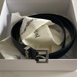 Yves Saint Laurent Black Leather Belt